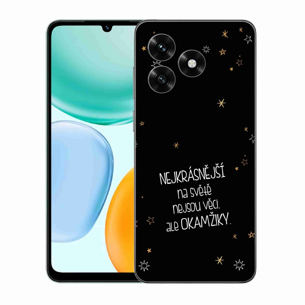 Gélový kryt mmCase na Honor X5c Plus - citát 4 čierne pozadie