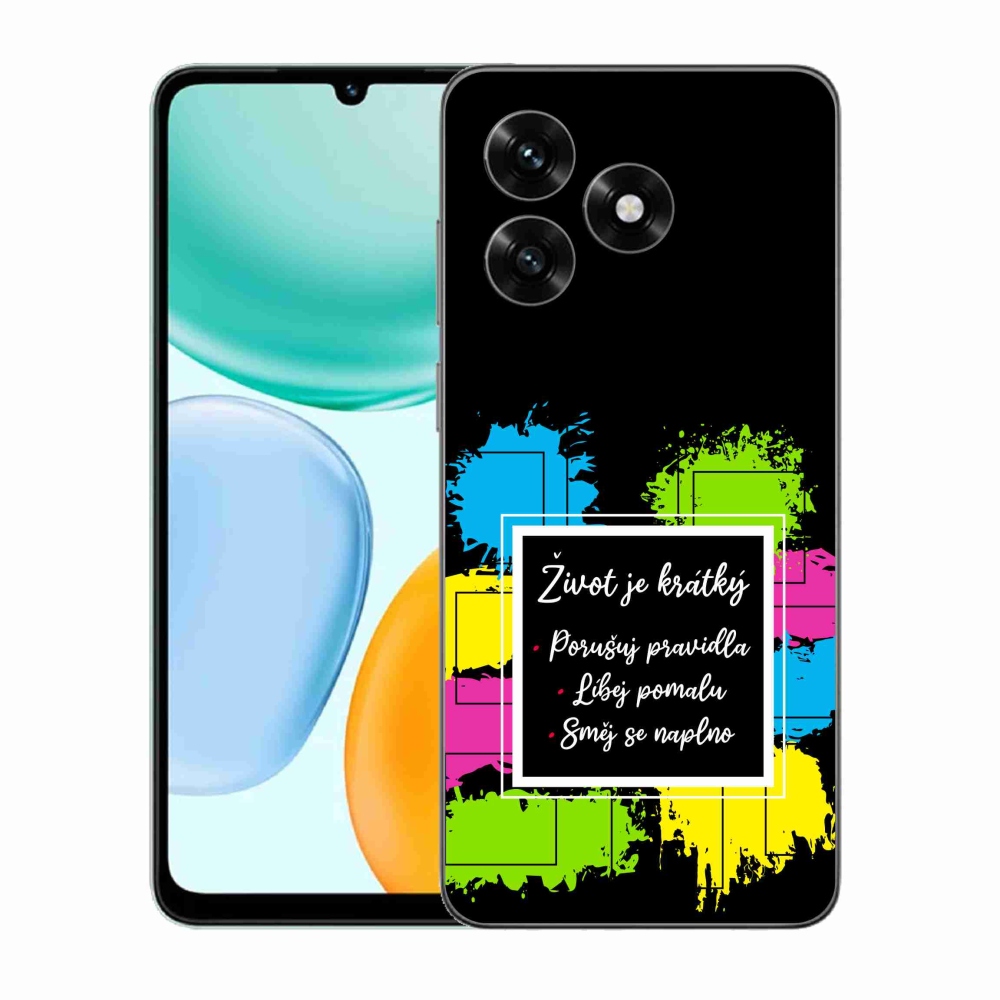 Gélový kryt mmCase na Honor X5c Plus - citát 5 čierne pozadie