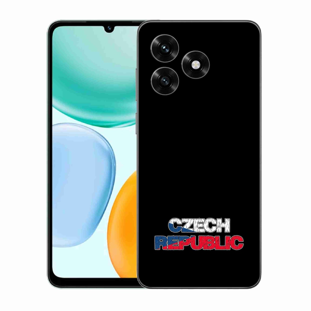 Gélový kryt mmCase na Honor X5c Plus - Czech Republic čierne pozadie