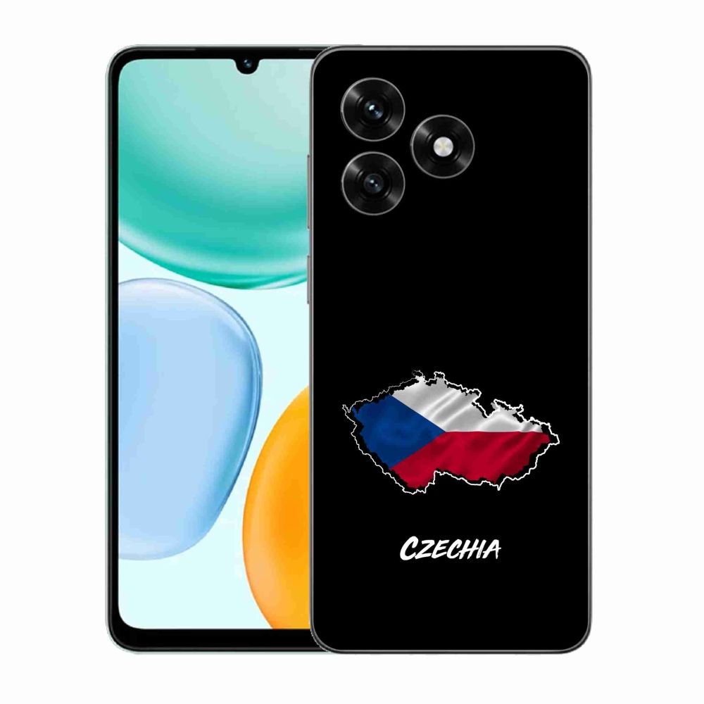 Gélový kryt mmCase na Honor X5c Plus - Czechia čierne pozadie