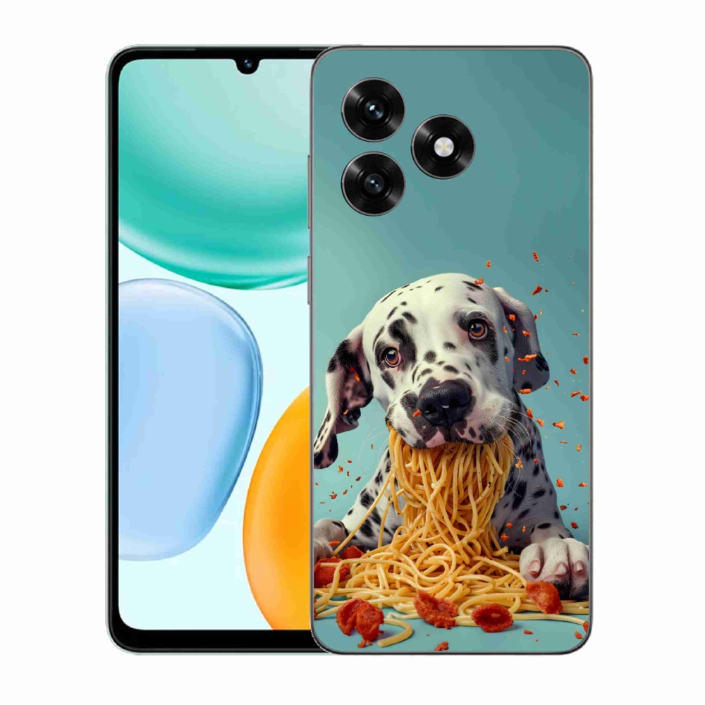 Gélový kryt mmCase na Honor X5c Plus - dalmatín a špagety