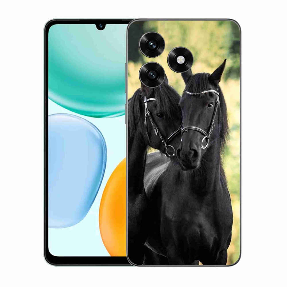 Gélový kryt mmCase na Honor X5c Plus - dva čierne kone