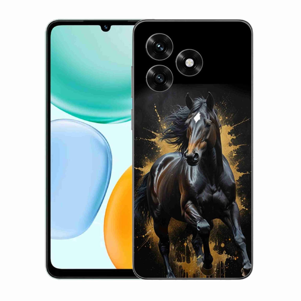 Gélový kryt mmCase na Honor X5c Plus - elegantný čierny žrebec