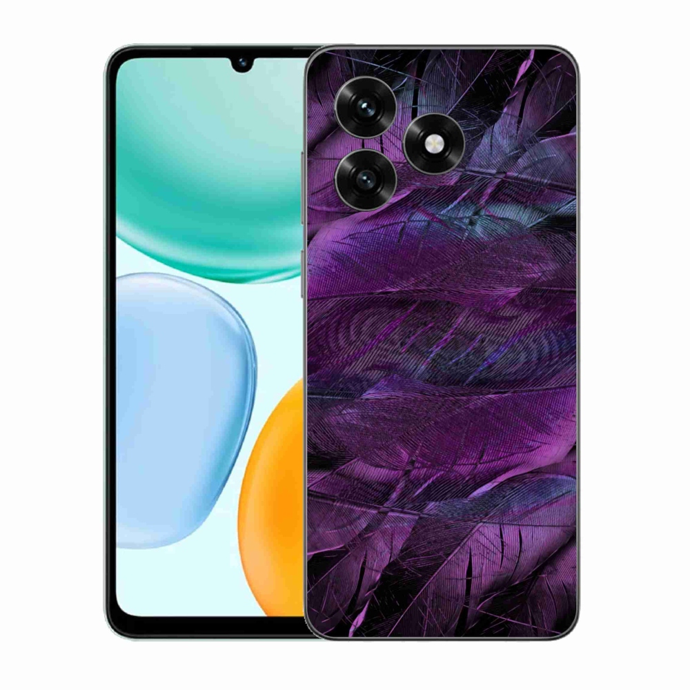 Gélový kryt mmCase na Honor X5c Plus - fialové pierka