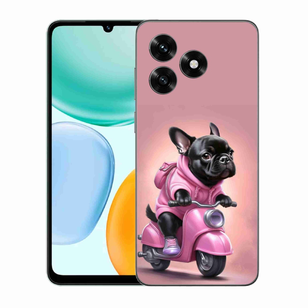 Gélový kryt mmCase na Honor X5c Plus - francúzsky buldoček na skútri