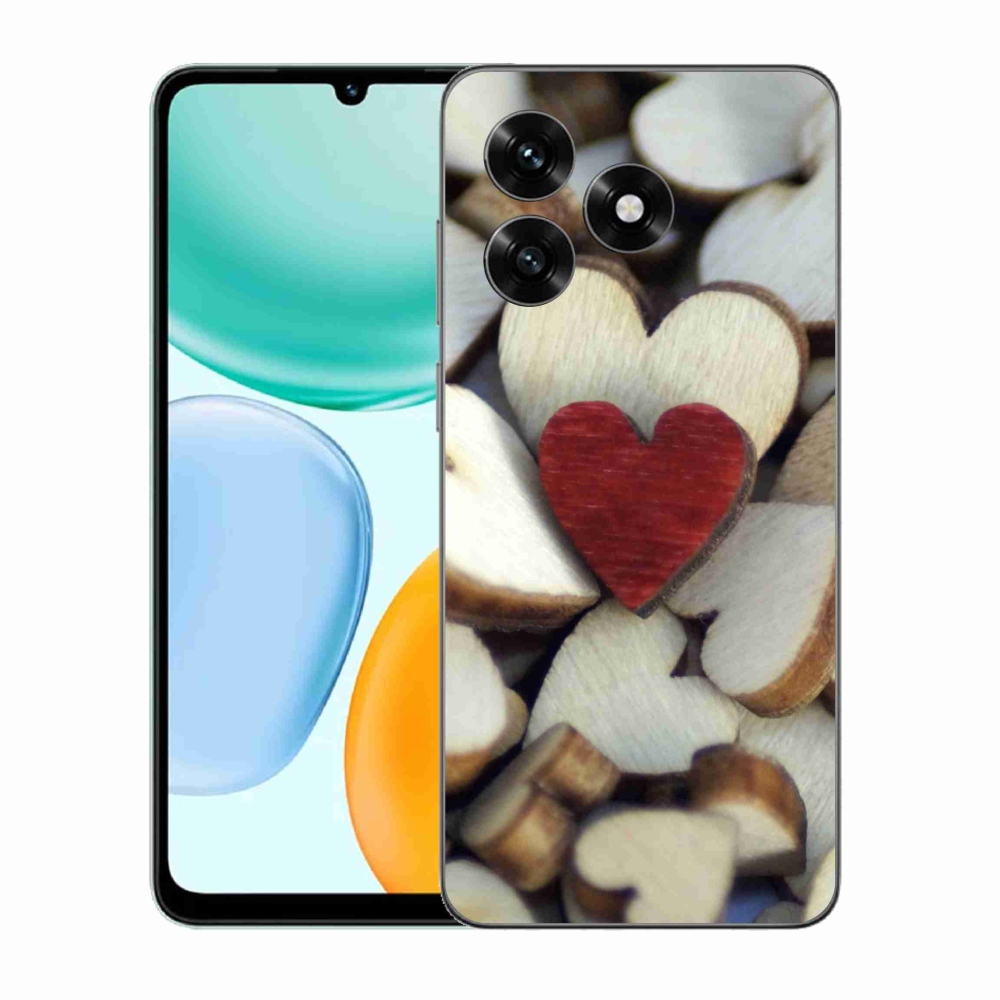 Gélový kryt mmCase na Honor X5c Plus - gravírované červené srdce