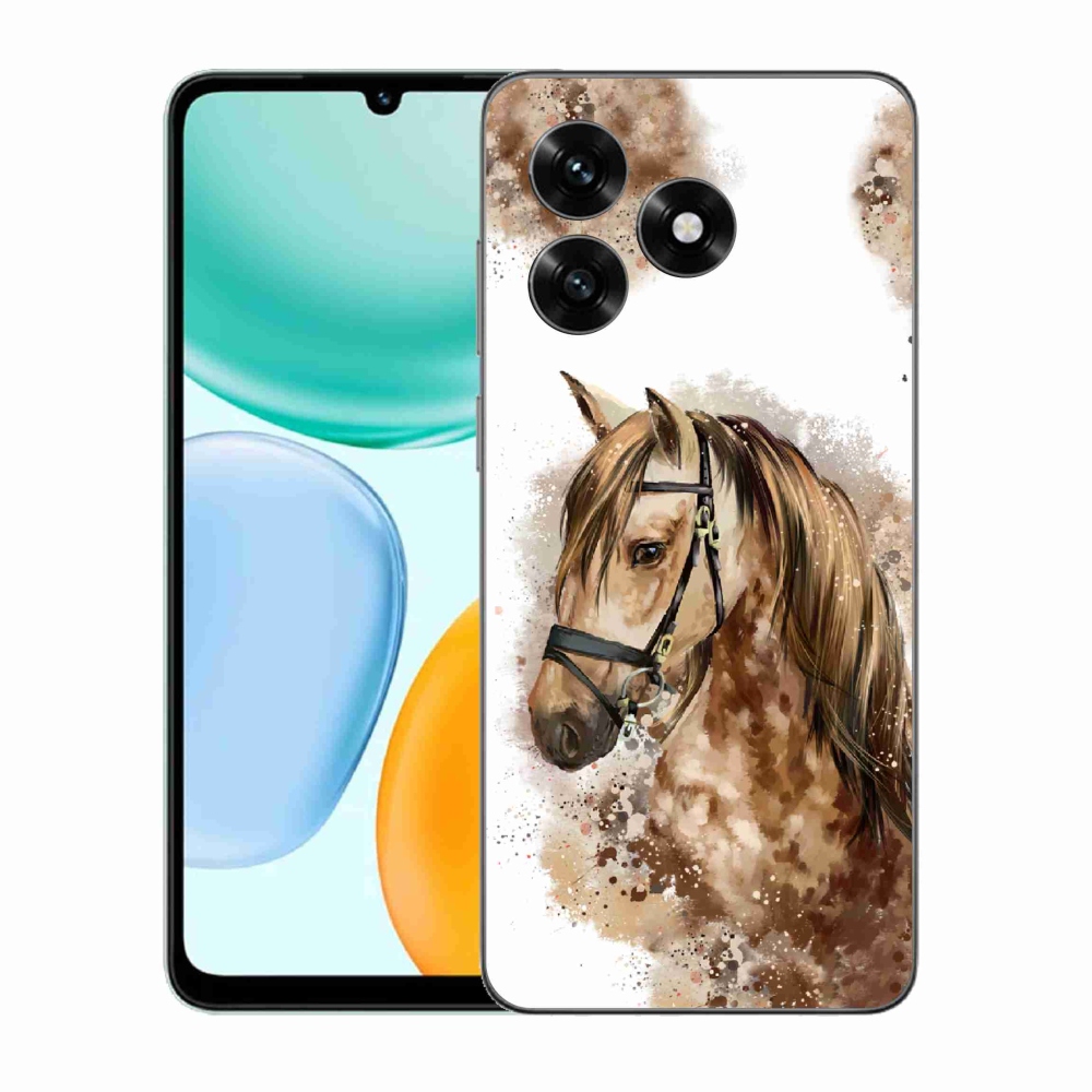 Gélový kryt mmCase na Honor X5c Plus - hnedý kreslený kôň