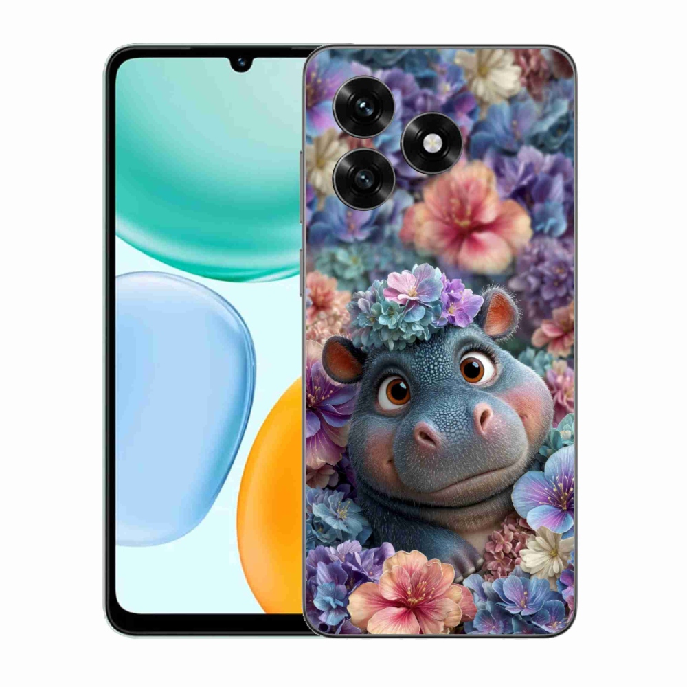 Gélový kryt mmCase na Honor X5c Plus - hrošík v kvetoch