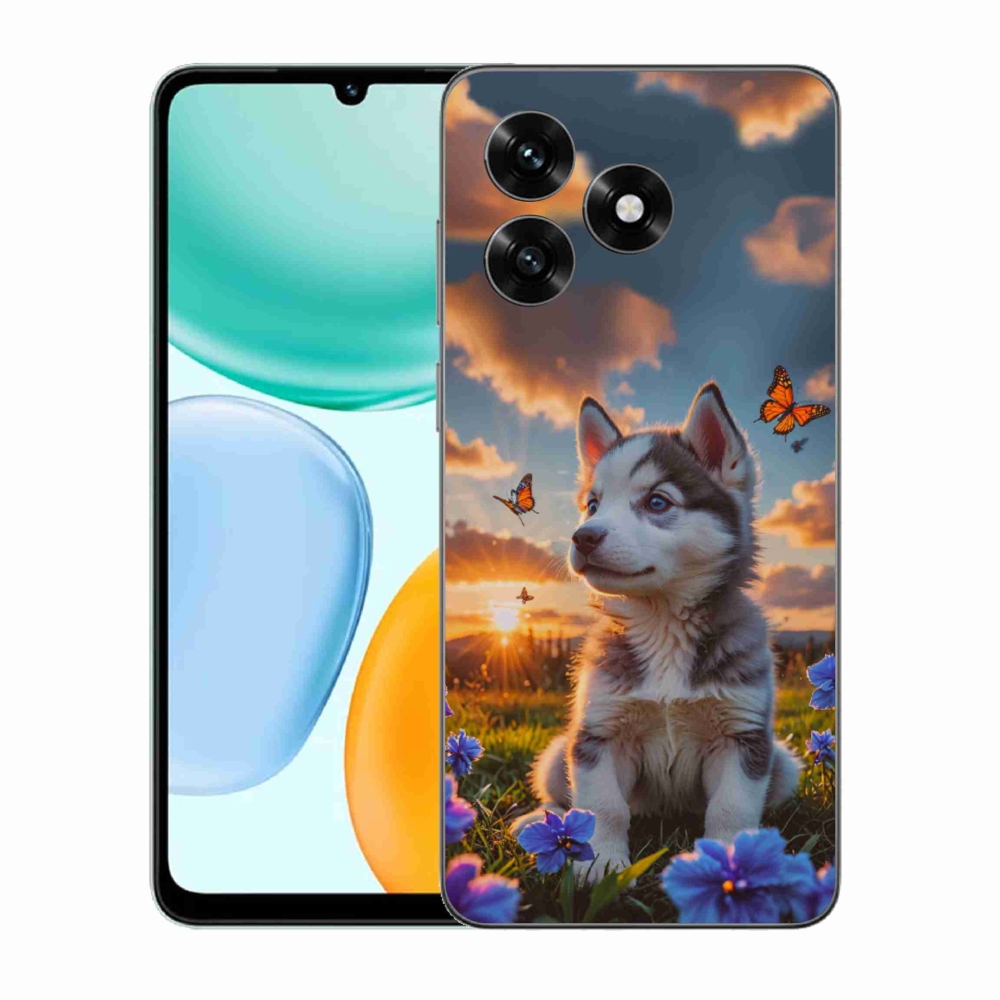 Gélový kryt mmCase na Honor X5c Plus - husky pri západe slnka