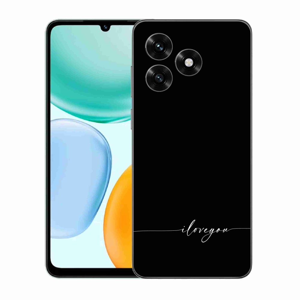 Gélový kryt mmCase na Honor X5c Plus - I love you čierne pozadie