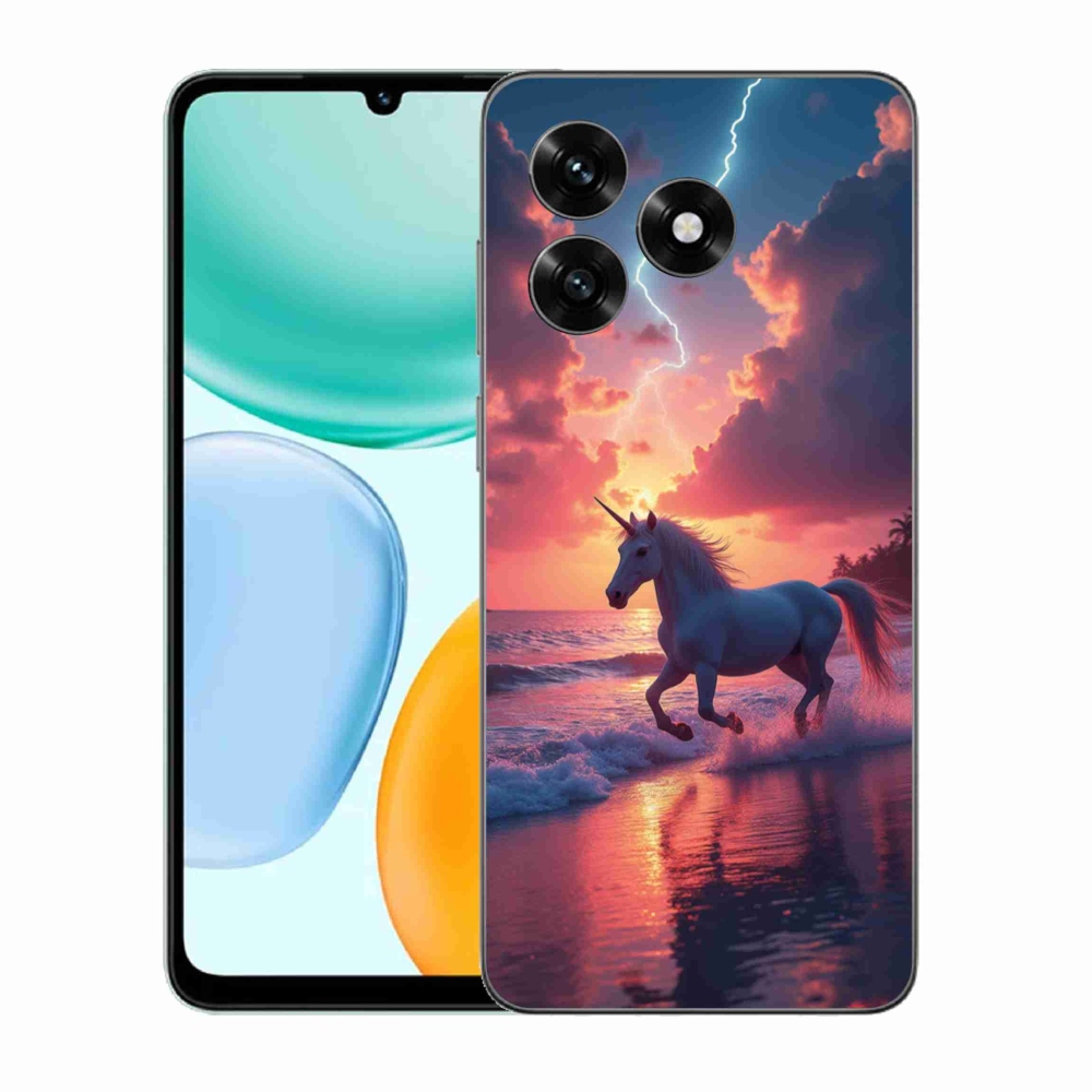 Gélový kryt mmCase na Honor X5c Plus - jednorožec na pláži