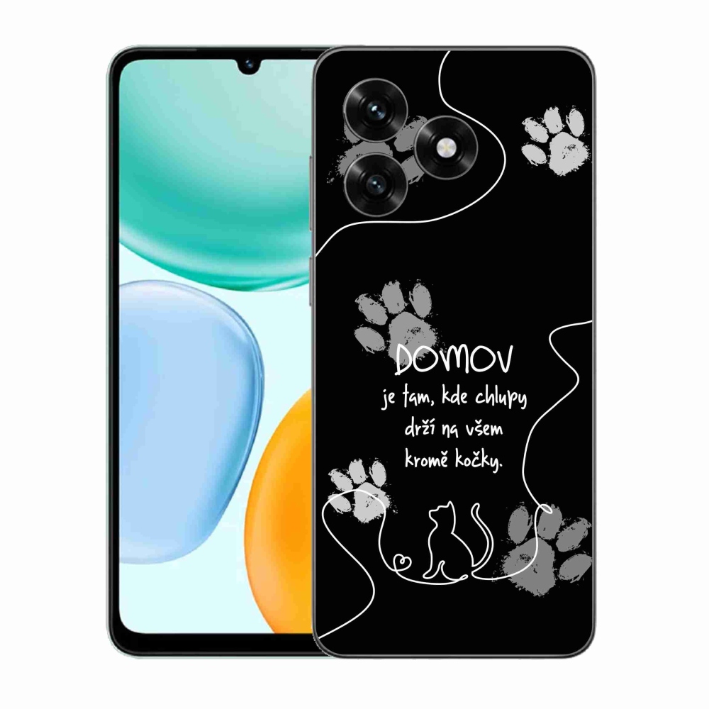 Gélový kryt mmCase na Honor X5c Plus - mačacie motív čierne pozadie