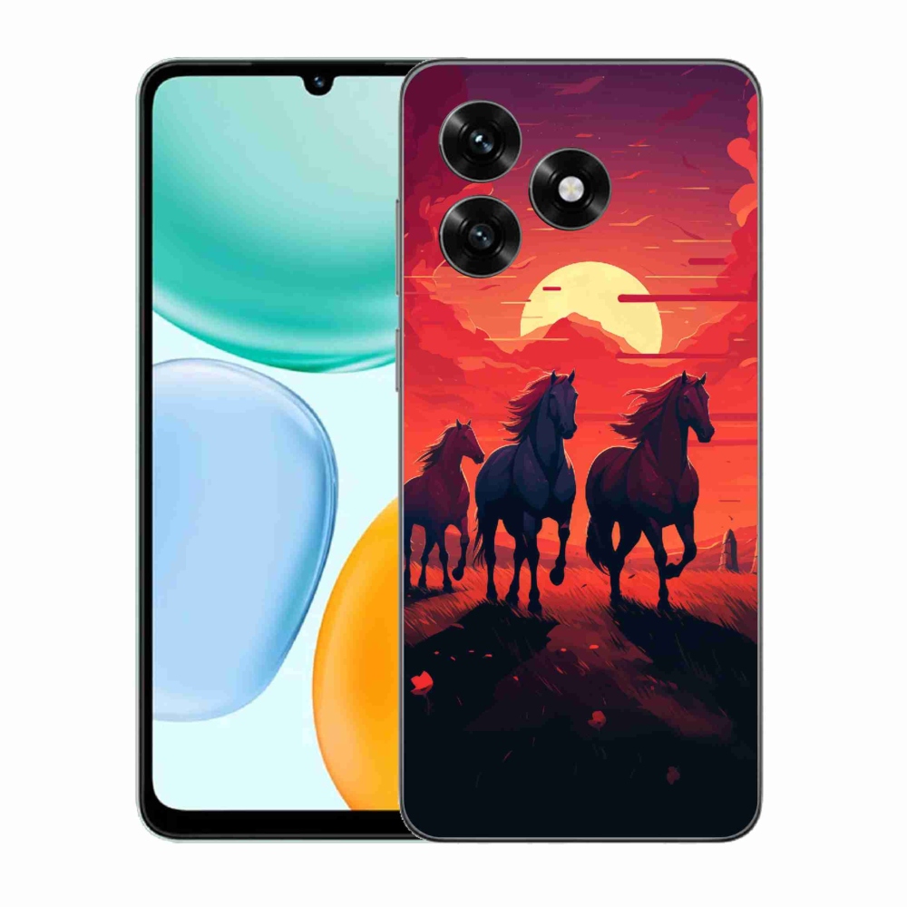 Gélový kryt mmCase na Honor X5c Plus - kone a západ slnka