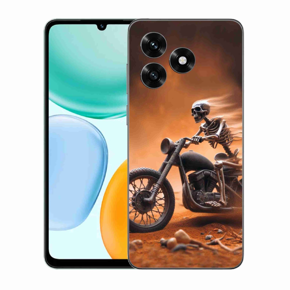 Gélový kryt mmCase na Honor X5c Plus - kostra na motorke