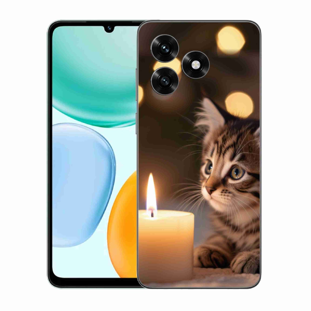 Gélový kryt mmCase na Honor X5c Plus - mačiatko a sviečka