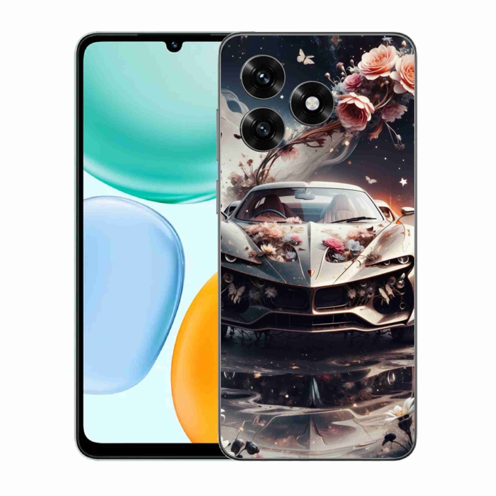 Gélový kryt mmCase na Honor X5c Plus - kvetinový športový automobil