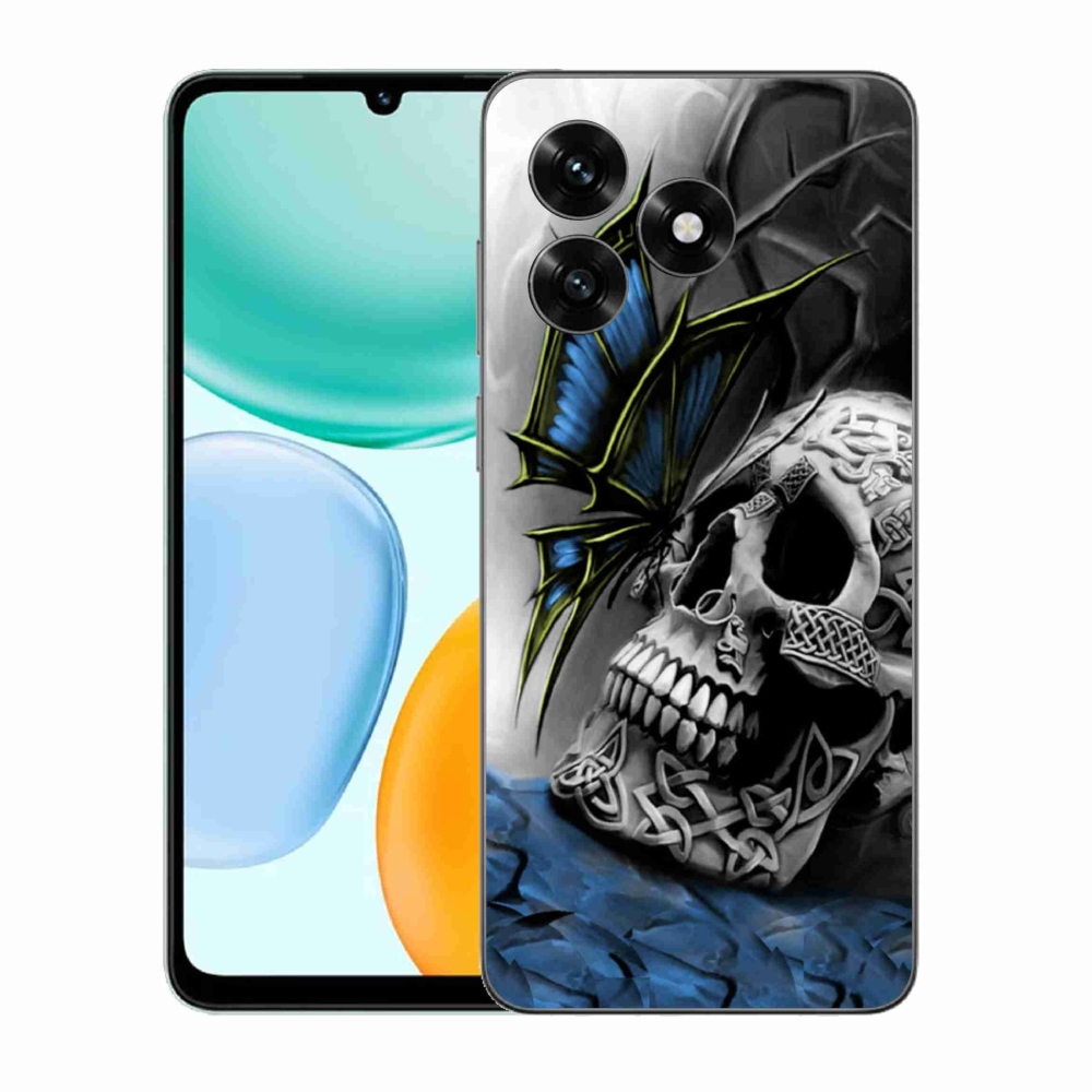 Gélový kryt mmCase na Honor X5c Plus - motýľ a lebka