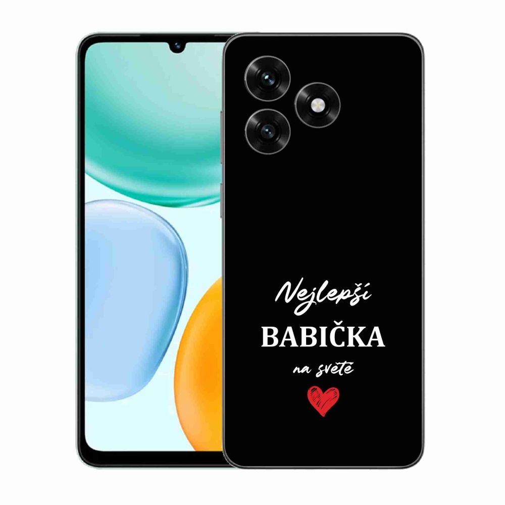 Gélový kryt mmCase na Honor X5c Plus - najlepšia babička 1 čierne pozadie