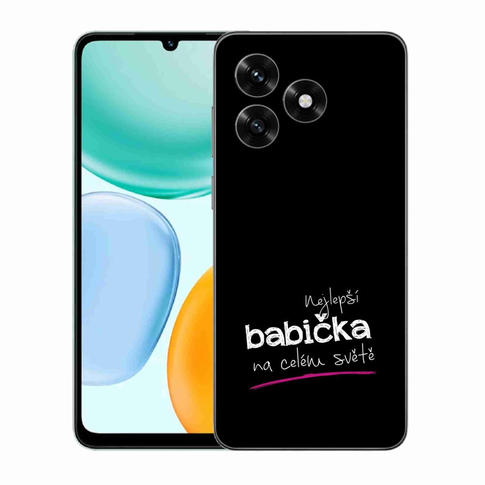 Gélový kryt mmCase na Honor X5c Plus - najlepšia babička 4 čierne pozadie