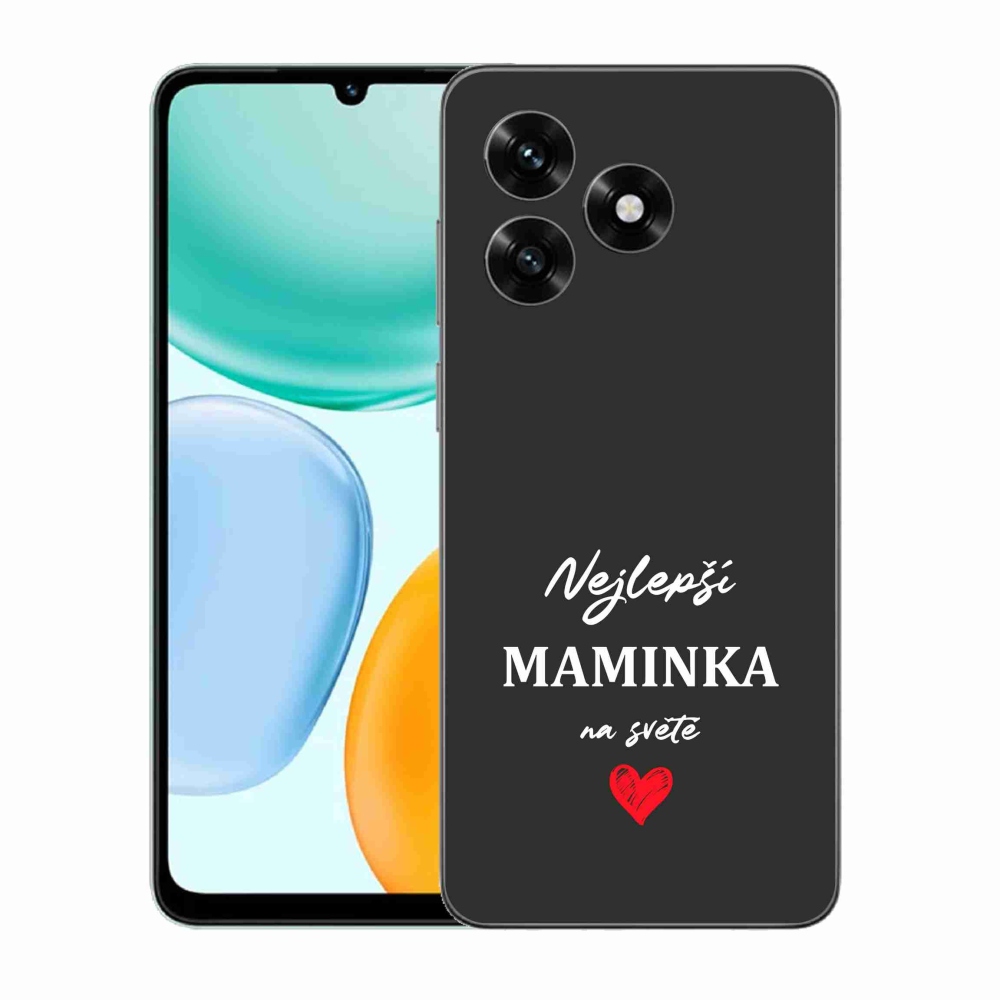 Gélový kryt mmCase na Honor X5c Plus - najlepšia mamička 1 čierne pozadie