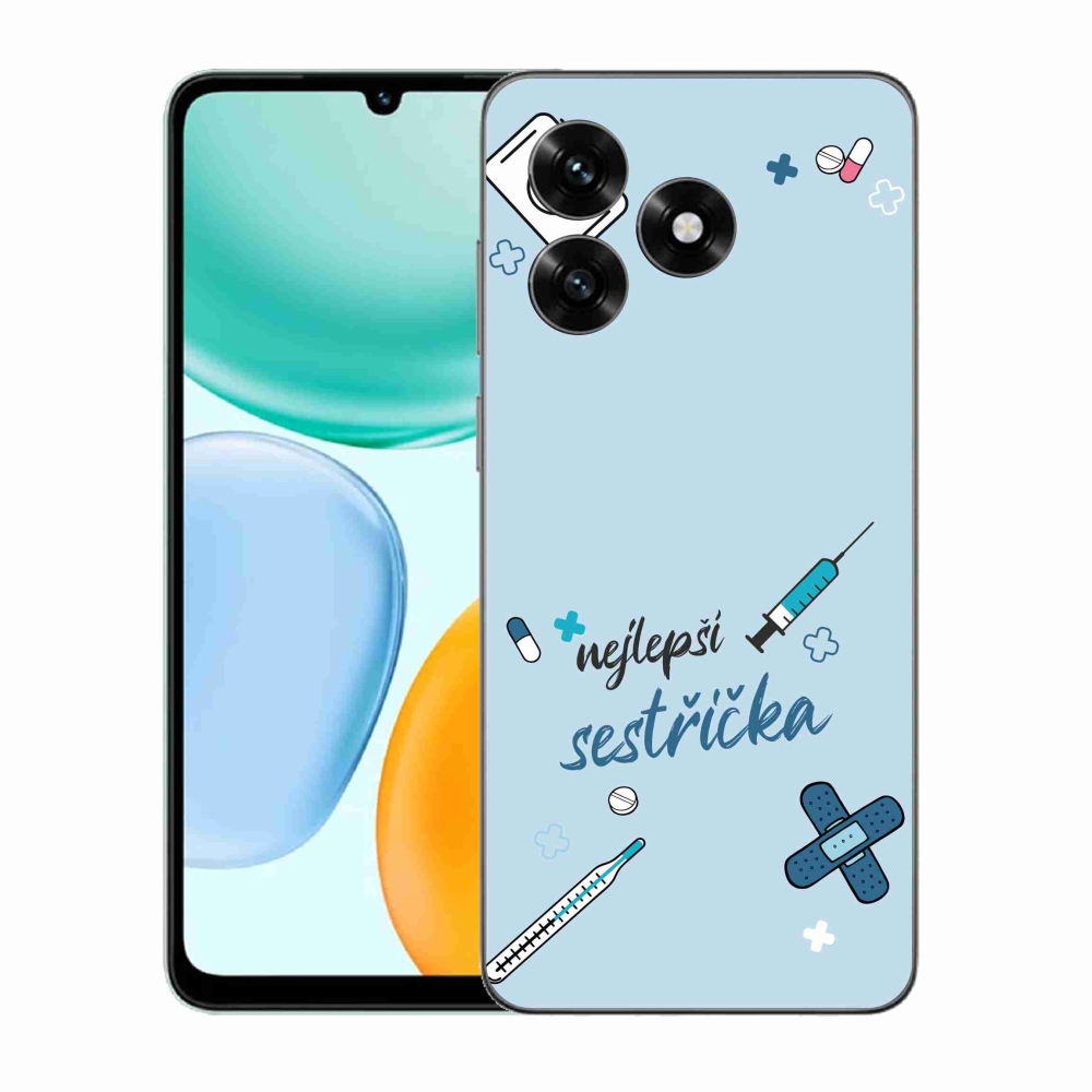 Gélový kryt mmCase na Honor X5c Plus - najlepšia sestrička modré pozadie