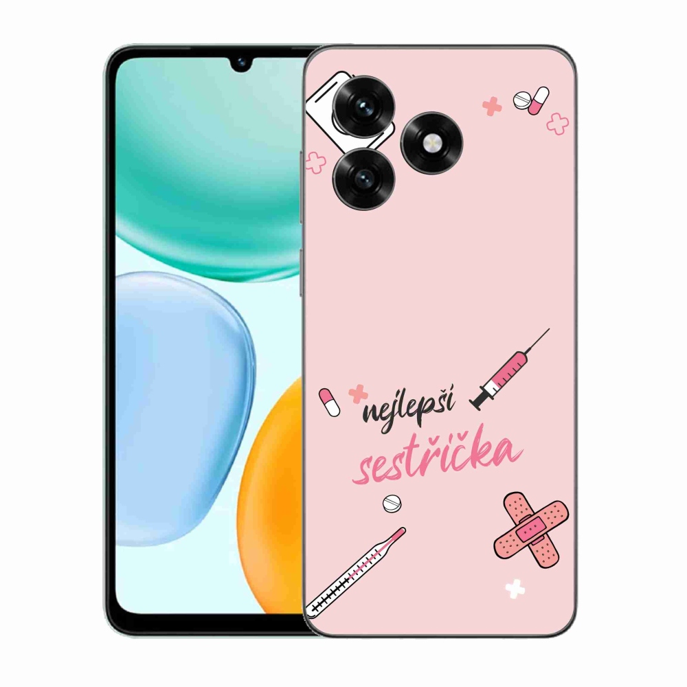 Gélový kryt mmCase na Honor X5c Plus - najlepšia sestrička ružové pozadie