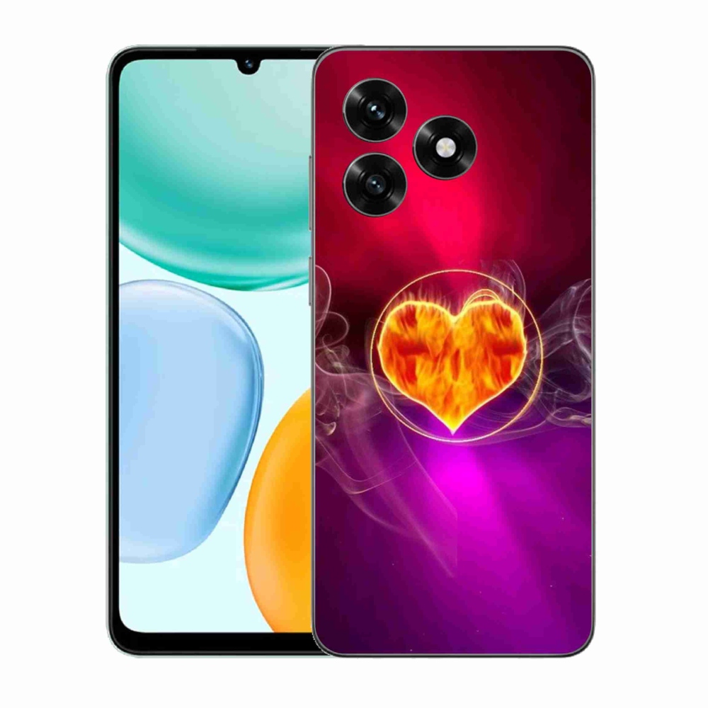 Gélový kryt mmCase na Honor X5c Plus - ohnivé srdce