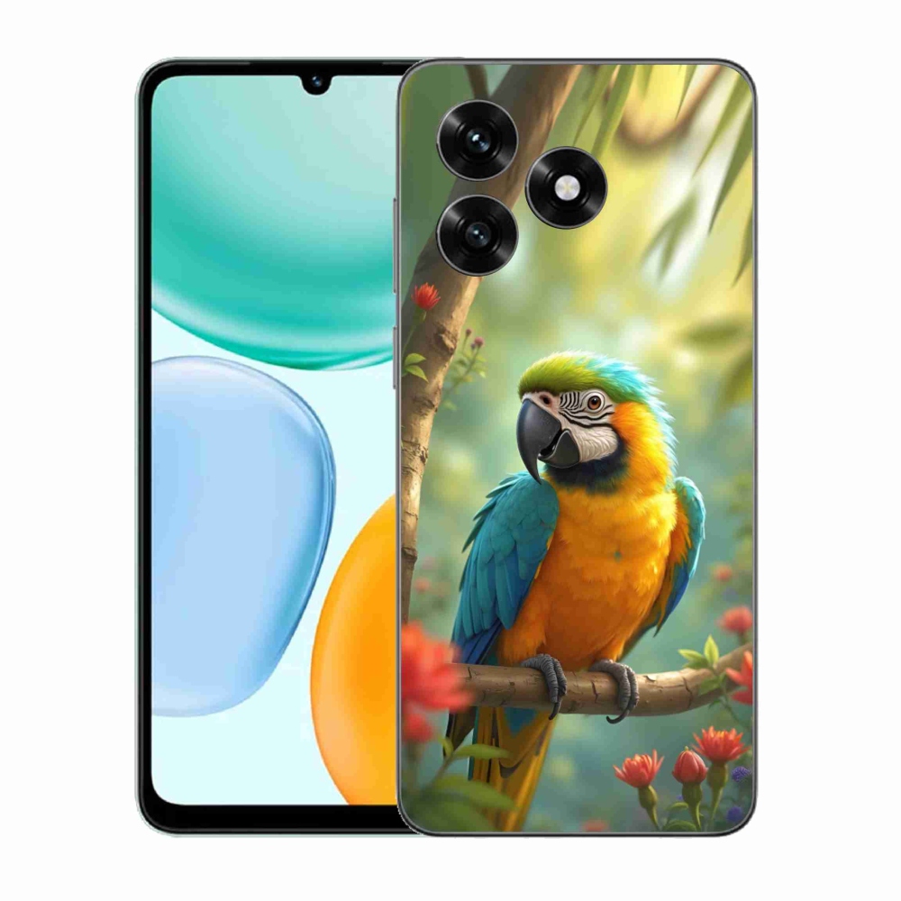 Gélový kryt mmCase na Honor X5c Plus - papagáj ara modrožltá