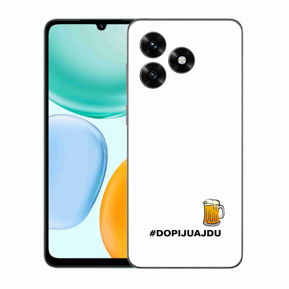 Gélový kryt mmCase na Honor X5c Plus - pivný motív 1 biele pozadie