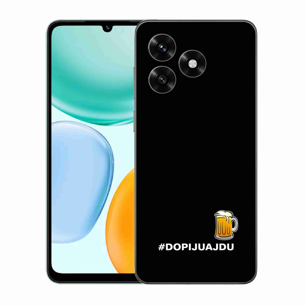 Gélový kryt mmCase na Honor X5c Plus - pivný motív 1 čierne pozadie