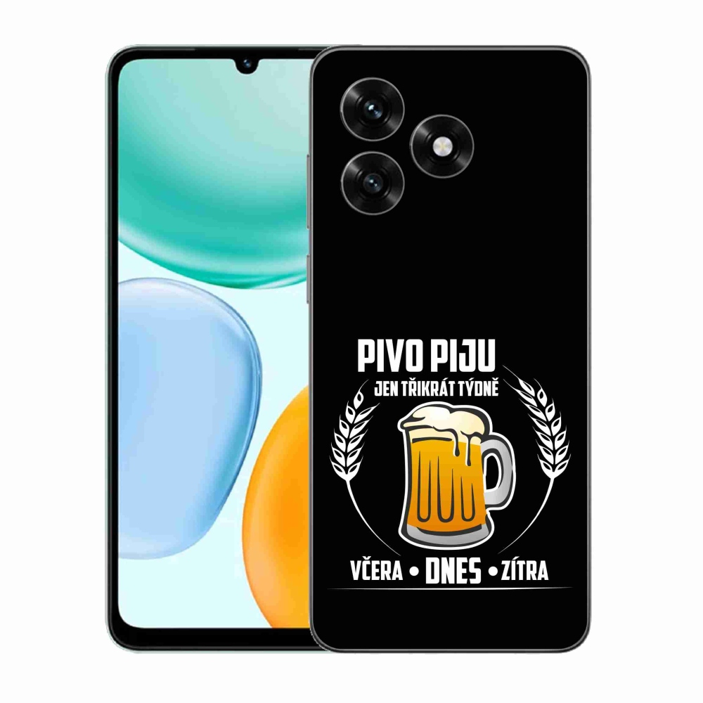 Gélový kryt mmCase na Honor X5c Plus - pivný motív čierne pozadie