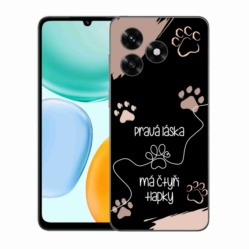 Gélový kryt mmCase na Honor X5c Plus - psí motív 1 čierne pozadie