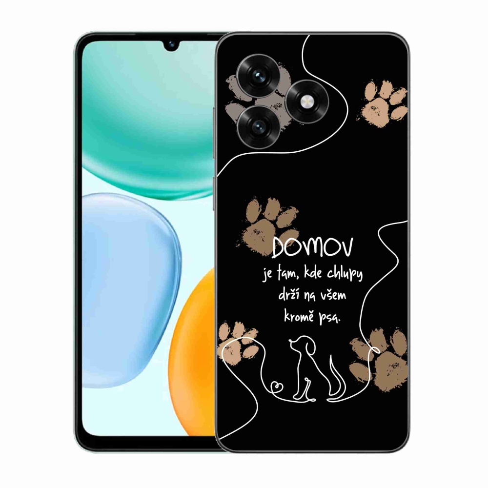 Gélový kryt mmCase na Honor X5c Plus - psí motív čierne pozadie