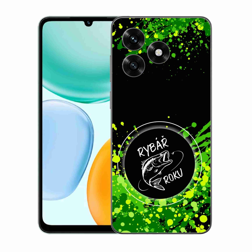 Gélový kryt mmCase na Honor X5c Plus - rybár roku čierne pozadie