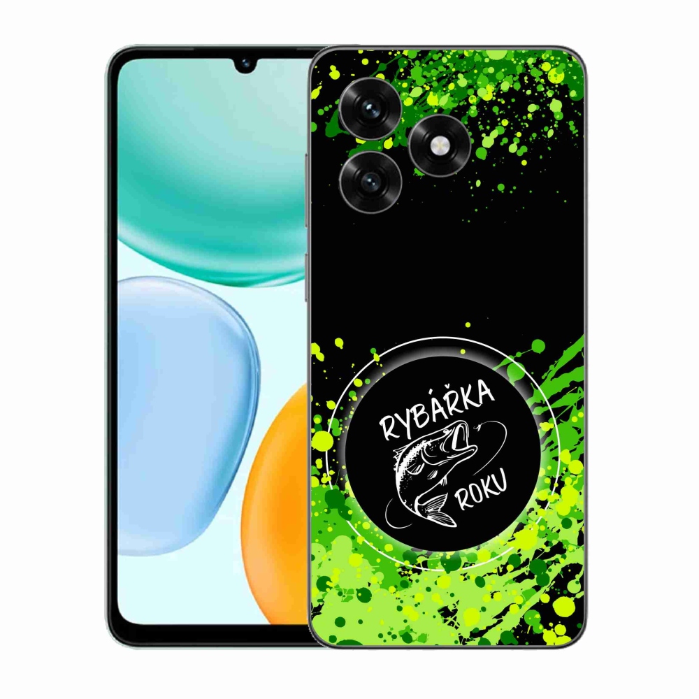 Gélový kryt mmCase na Honor X5c Plus - rybárka roku čierne pozadie