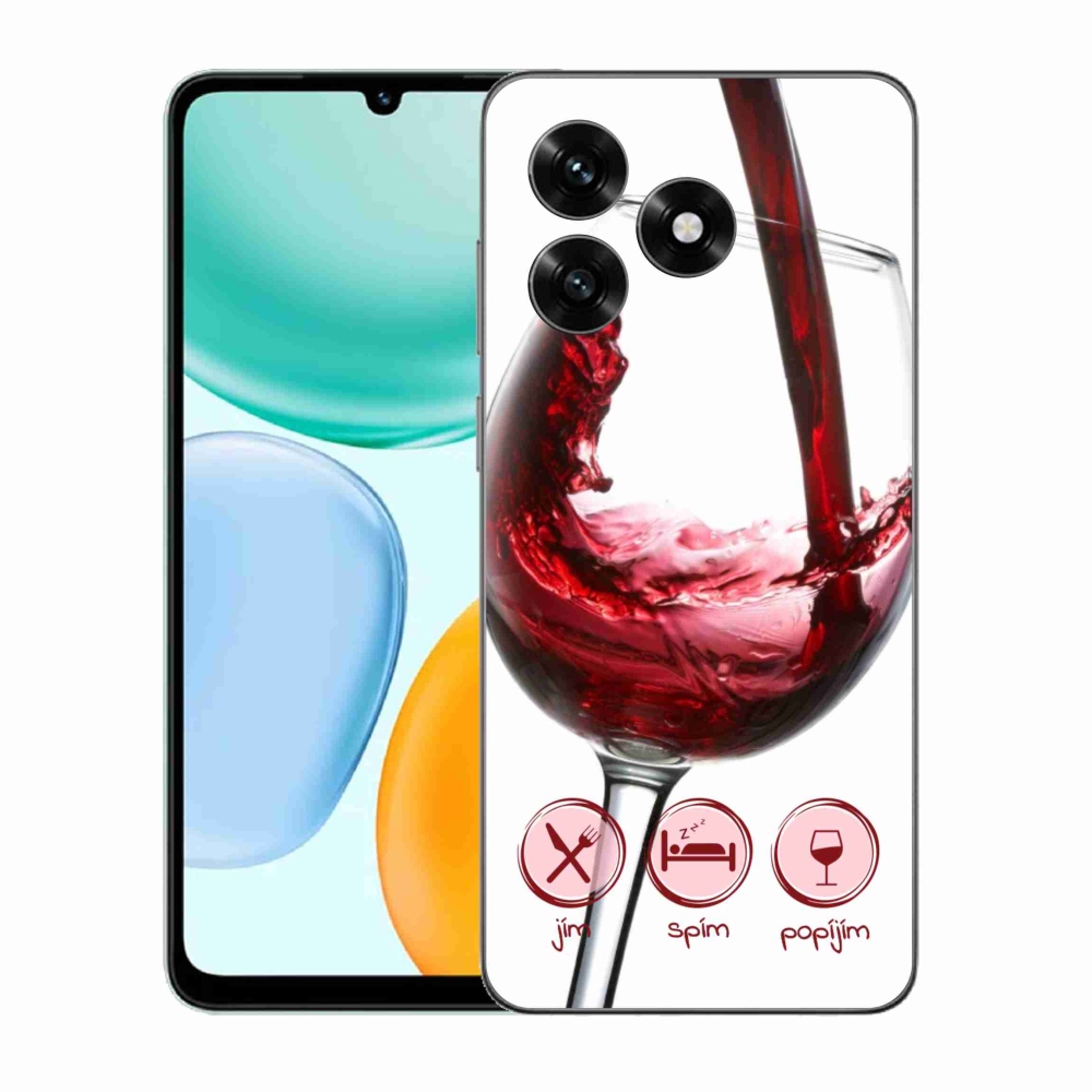 Gélový kryt mmCase na Honor X5c Plus - pohár vína červené