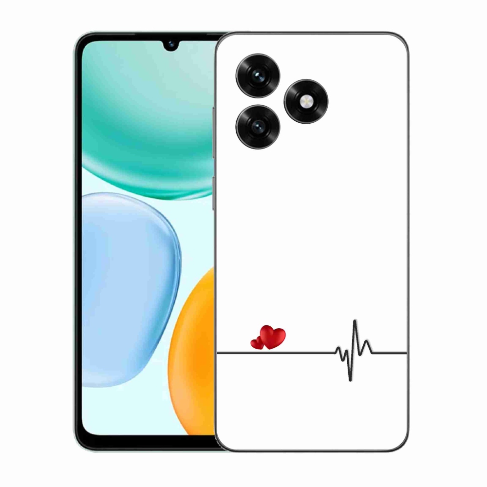 Gélový kryt mmCase na Honor X5c Plus - srdce a tep biele pozadie