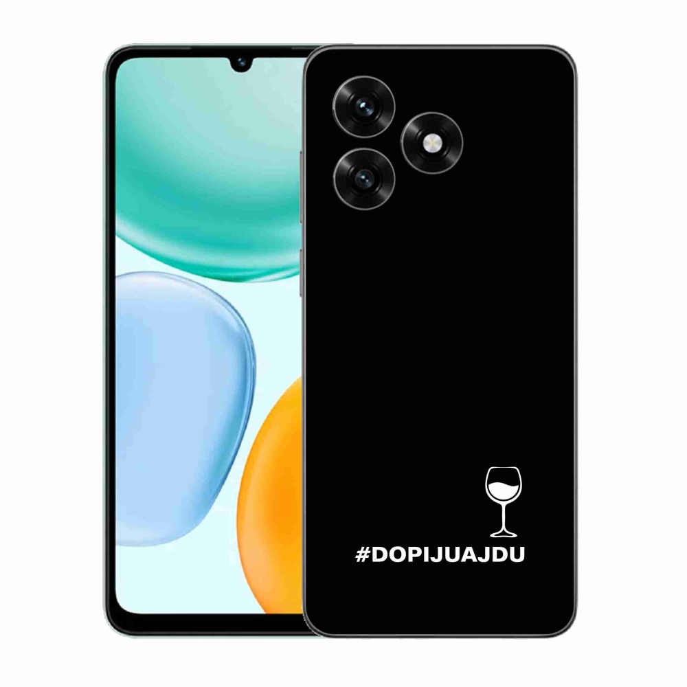 Gélový kryt mmCase na Honor X5c Plus - vínny motív čierne pozadie