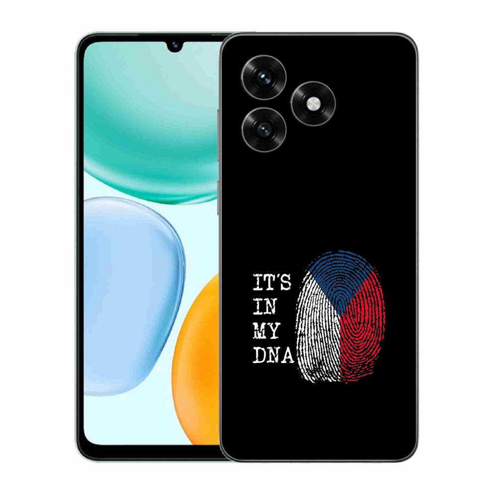 Gélový kryt mmCase na Honor X5c Plus - vlajka odtlačok prsta čierne pozadie