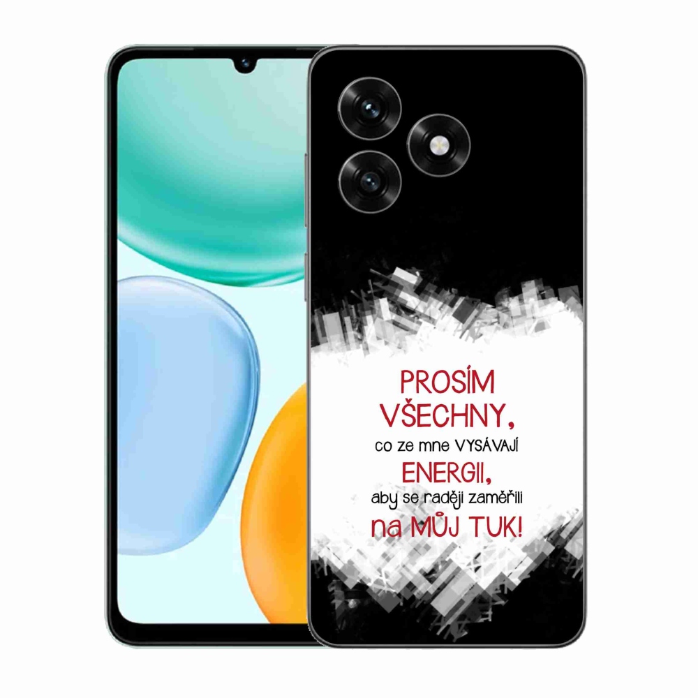 Gélový kryt mmCase na Honor X5c Plus - vtipný text 1 červený