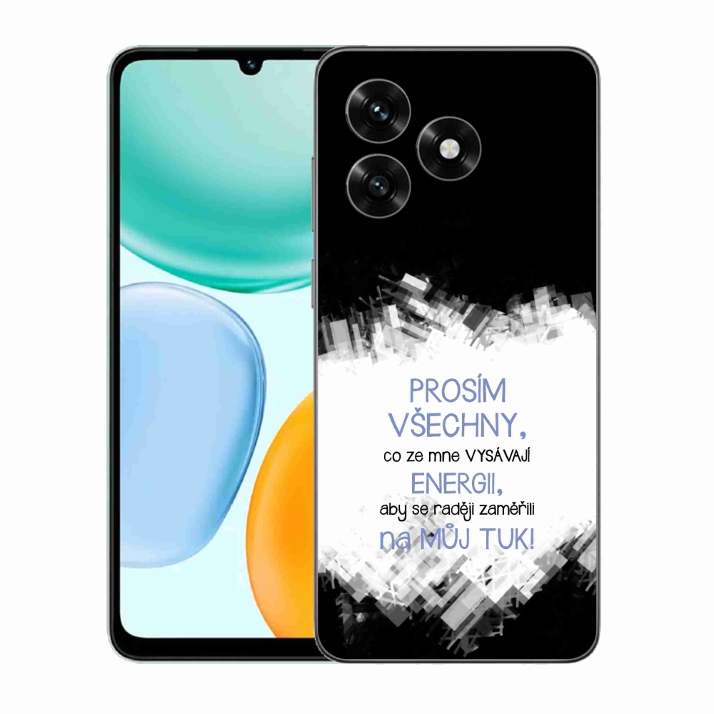 Gélový kryt mmCase na Honor X5c Plus - vtipný text 1 modrý