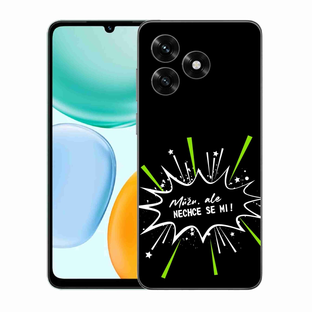 Gélový kryt mmCase na Honor X5c Plus - vtipný text 11 čierne pozadie