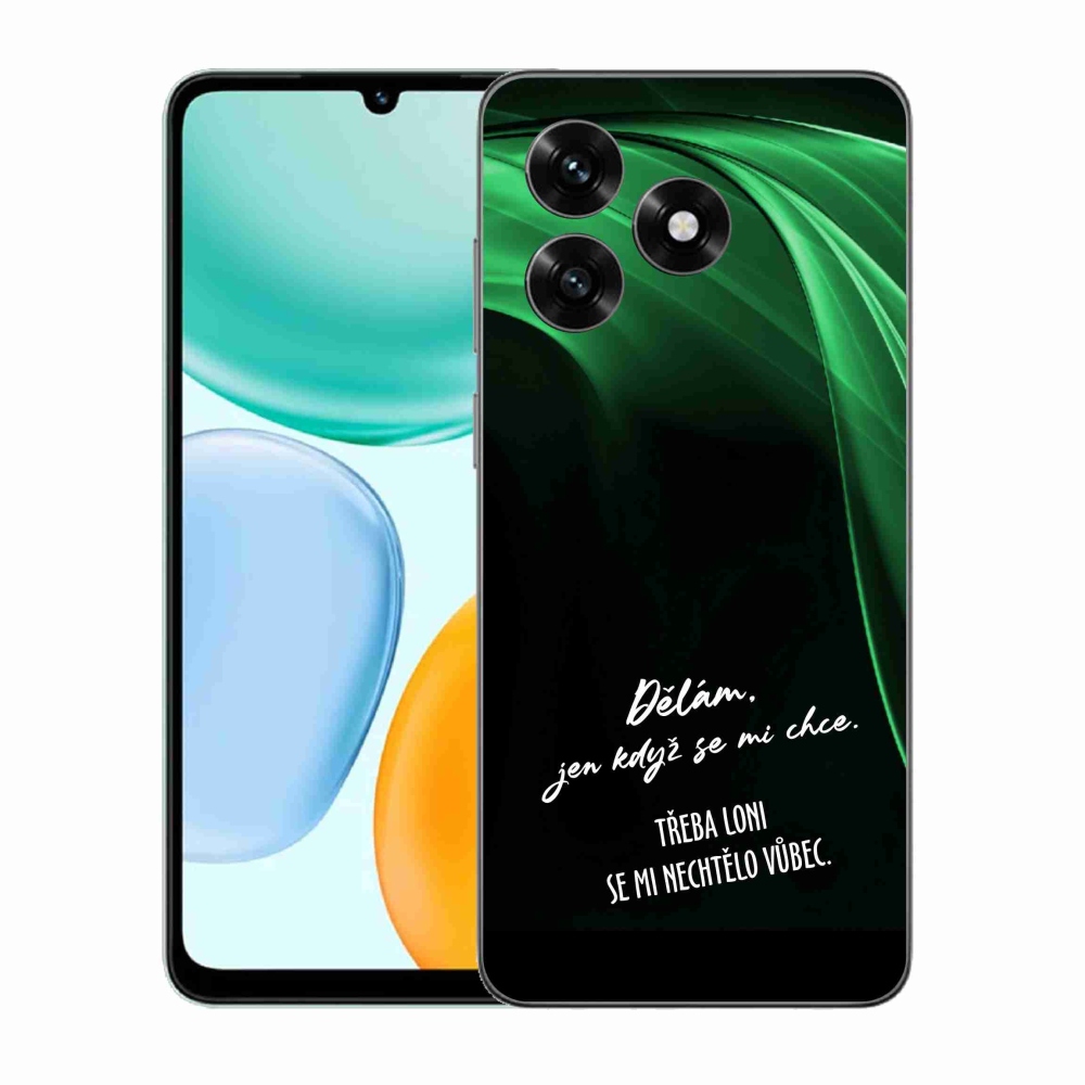 Gélový kryt mmCase na Honor X5c Plus - vtipný text 12 čierne pozadie