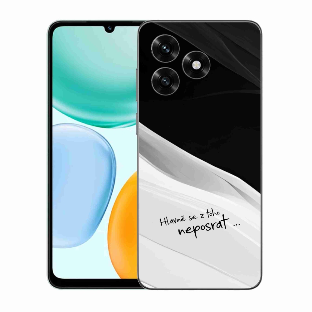 Gélový kryt mmCase na Honor X5c Plus - vtipný text 13 bieločierne pozadie