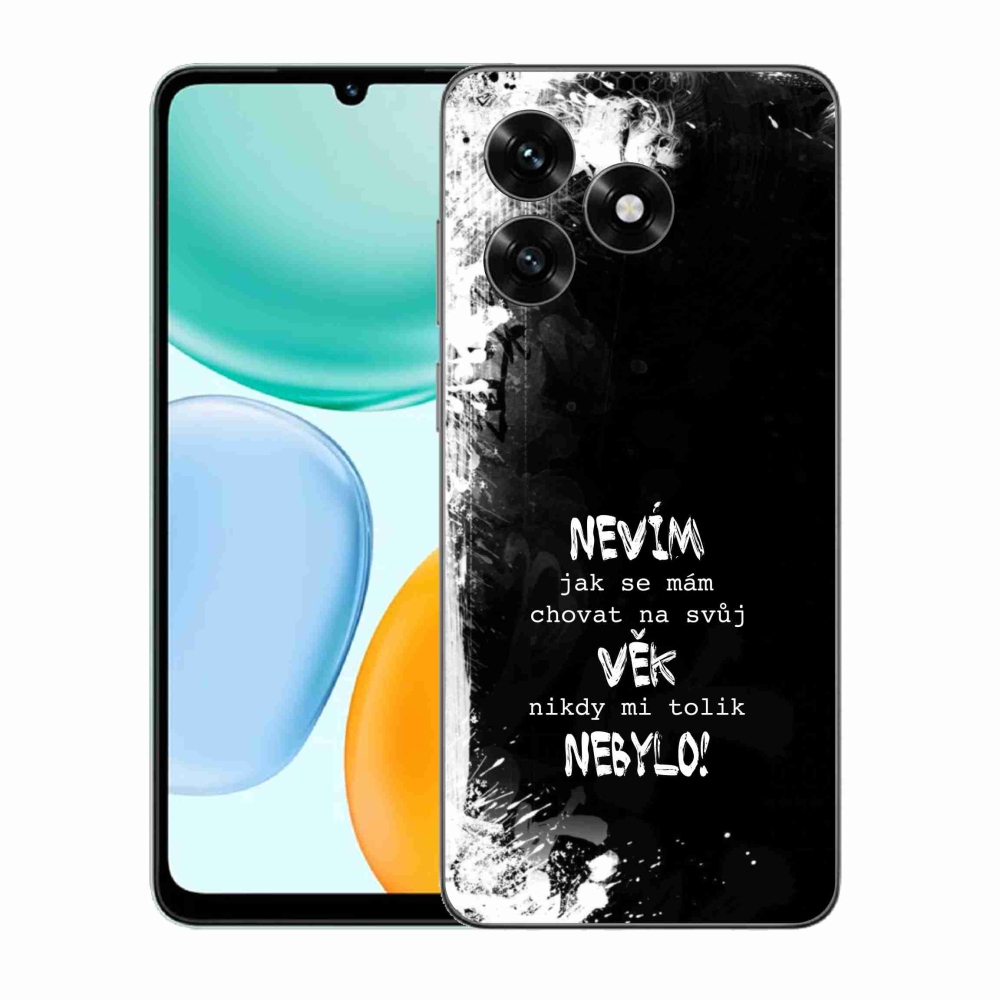 Gélový kryt mmCase na Honor X5c Plus - vtipný text 14 čierne pozadie