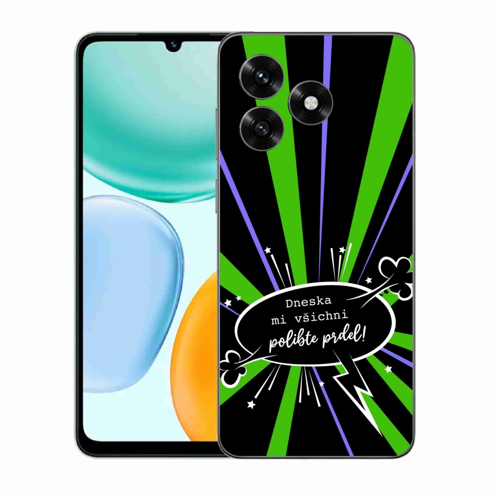 Gélový kryt mmCase na Honor X5c Plus - vtipný text 15 čierne pozadie