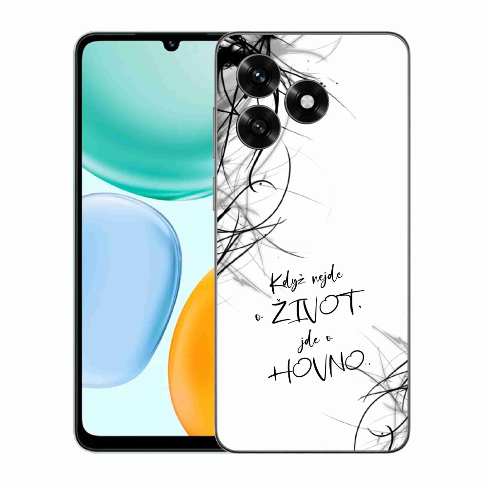 Gélový kryt mmCase na Honor X5c Plus - vtipný text 16 biele pozadie