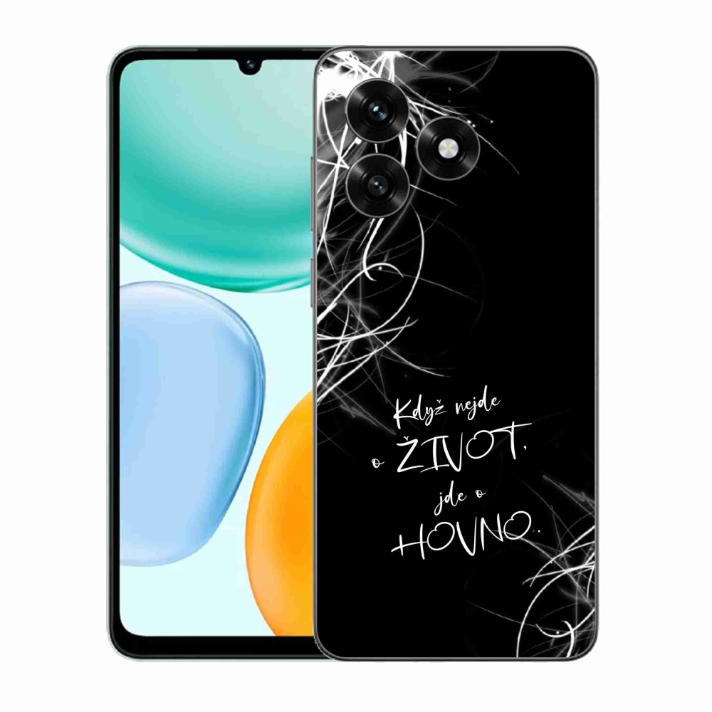 Gélový kryt mmCase na Honor X5c Plus - vtipný text 16 čierne pozadie