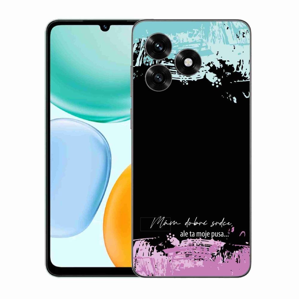 Gélový kryt mmCase na Honor X5c Plus - vtipný text 3 čierne pozadie