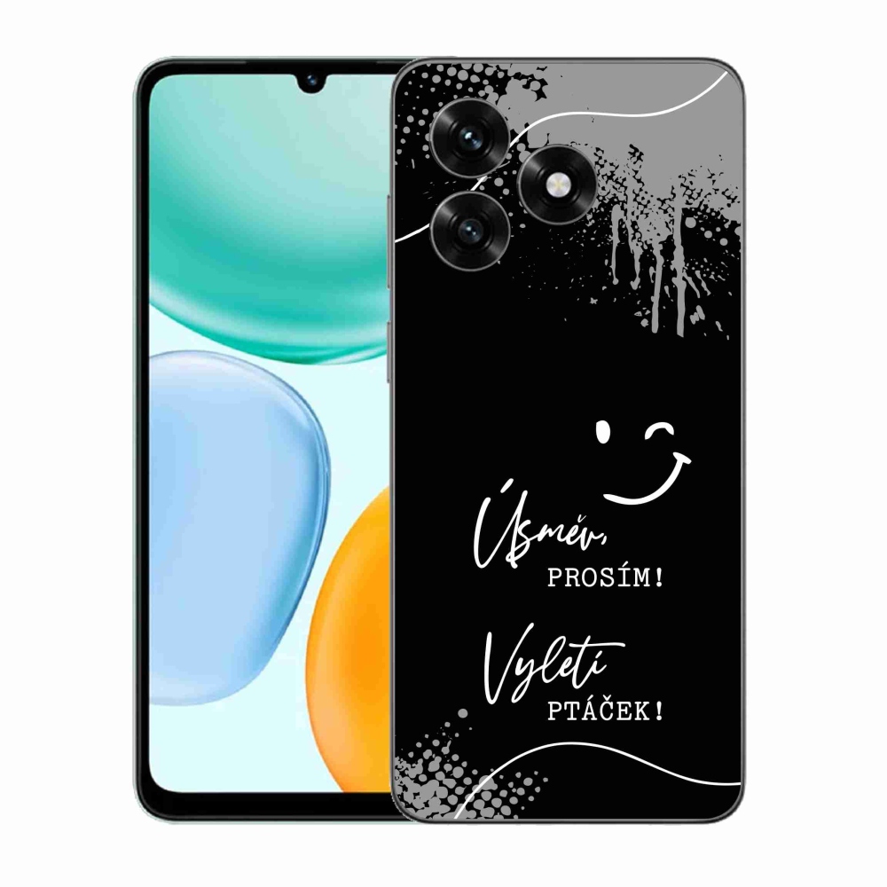 Gélový kryt mmCase na Honor X5c Plus - vtipný text 4 čierne pozadie